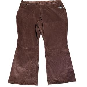 Mainstreet Blues Brown Corduroy Stretch Bootcut Pants, Women's Plus Size 30W